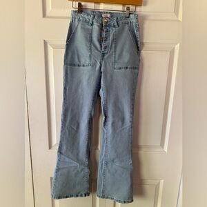 High-Rise Light Blue Flare Jeans for Women